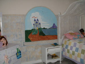 castle princess bedroom mural for girl